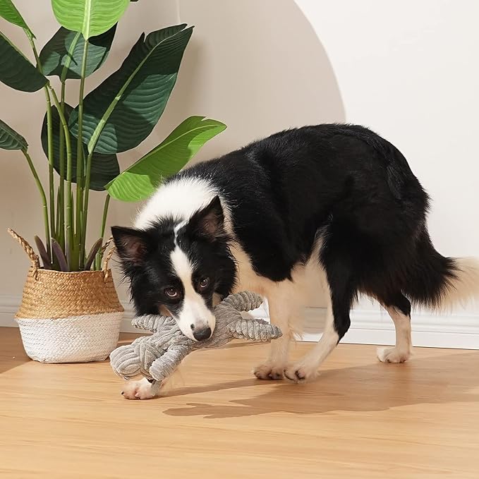 Sedioso Dog Toy, Unstuffed Plush Toy for Large Breed, Cute Squeaky Dog Toys with Crinkle Paper, Big Puppy Chew Toys for Small, Middle, Large Breed