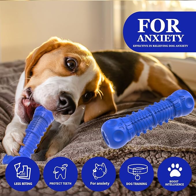ZIKATON Dog Squeaky Toys for Aggressive Chewers, Durable Chew Toys for Large Medium Breed Dog, Tough Dogs Toys with Natural Rubber