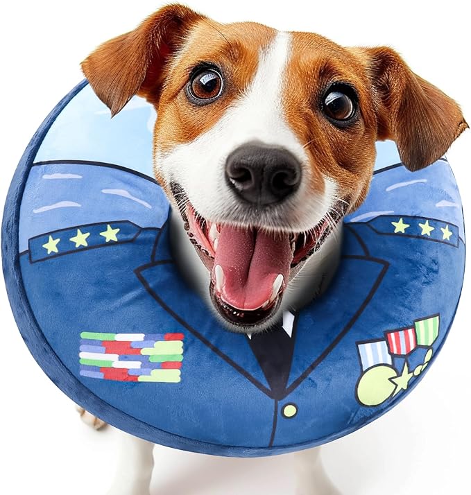 Soft Dog Cone Alternative - Adjustable Recovery Collar for Post-Surgery, Neck Donut E-Collar for Small Medium Large Dogs, Comfy Elizabethan Substitute，S 5.5"-8.5"