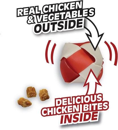 DreamBone RattleBall Small Chews, Rawhide-Free Chews for Dogs, with Real Chicken Treats Inside, 14 Count (Pack of 4)