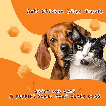 Jungle Calling Soft Chicken Treats for Dog and Cat, Natural Grain Free Chewy Food Snacks for Training Rewards for Small & Senior Dogs, High Protein, 10.6 oz