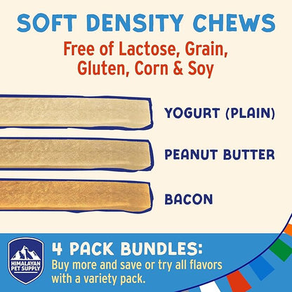 Himalayan Dog Chew Yogurt Sticks, Plain Flavored, Dog Treats With Prebiotics, Probiotics & Protein, Digestive Support, Lactose & Gluten Free, Natural Dog Treat for All Breeds, Made in America, 5 Count