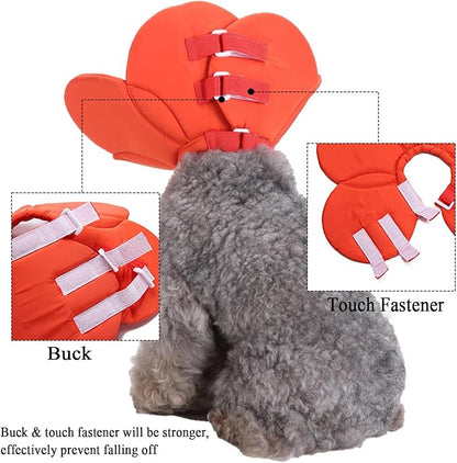 Soft Dog Cone for Small Dogs Flower Dog Cone Collar Adjustable Surgery Recovery Collar for Dogs Frog, Cow, Elephant Pet Cones foe Dogs (Cow, L)