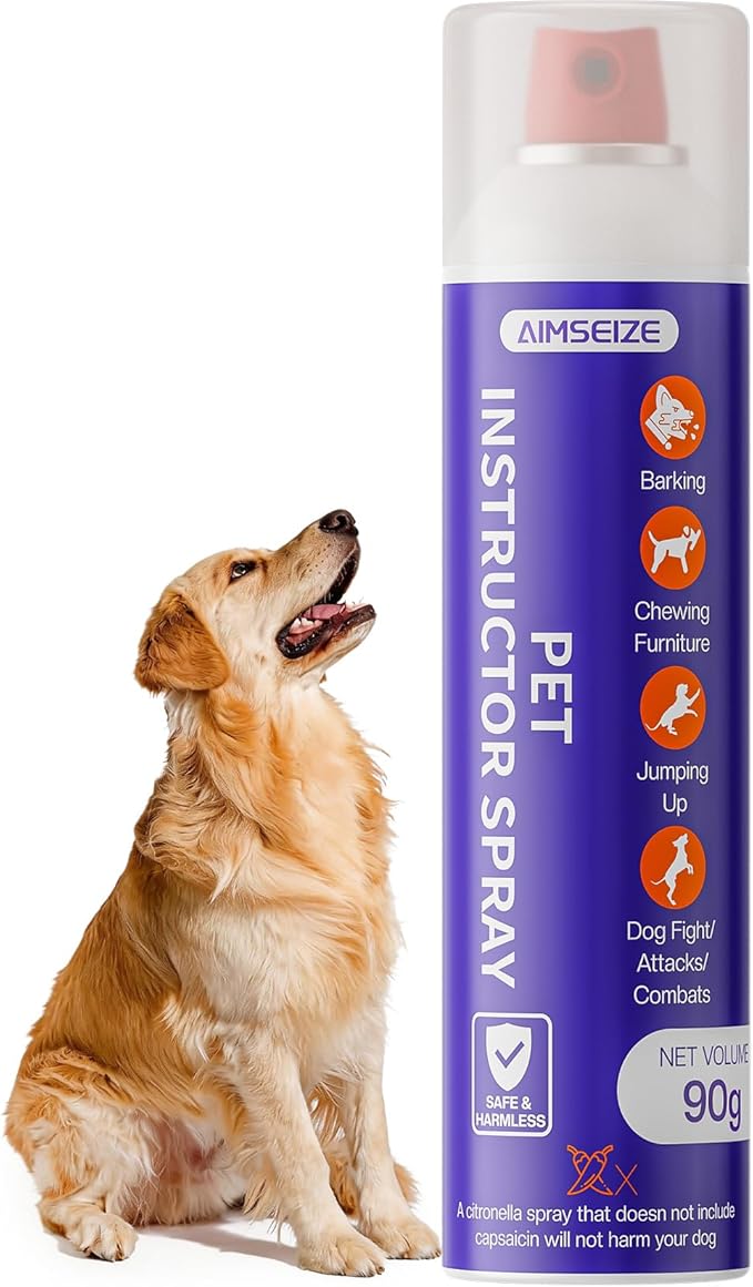 AIMSEIZE Dog Training Spray with Citronella: 90ml Humane Dog Corrector Spray for Barking, Jumping & Chewing, Dog Behavior Correction Spray for Medium & Large Dogs