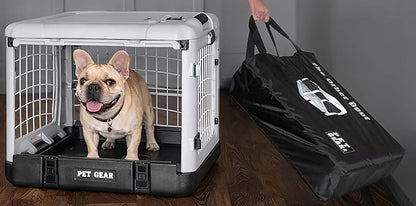Pet Gear “The Other Door” 4 Door Steel Crate for Dogs/Cats with Removable Tray, Sea Salt, 27 Inch