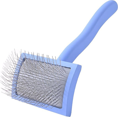 Slicker Brush for Dogs, Dog Grooming Supplies - Best Doodle & Poodle Brush for Haired Dogs - Goldendoodle Pin Detangler for Dematting (Medium Curved)