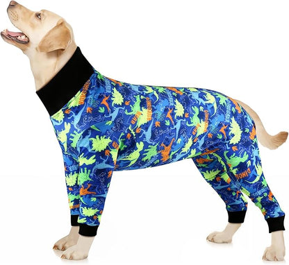 Etdane Dog Onesie Surgery Recovery Suit for Female Male Dogs After Spayed Suit Surgical Recovery Suit Anti Shedding Body Suit for Small Medium Large Dog Dinosaurs/Small