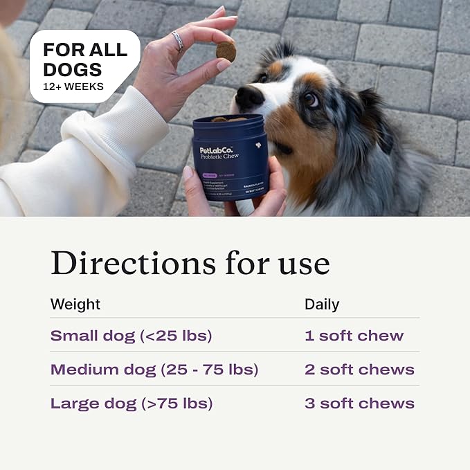 PetLab Co. Probiotics for Dogs, Support Gut Health, Occasional Diarrhea, Digestive Health & Seasonal Allergies - Pork Flavor - 30 Soft Chews - Packaging May Vary (Value 2-Pack)