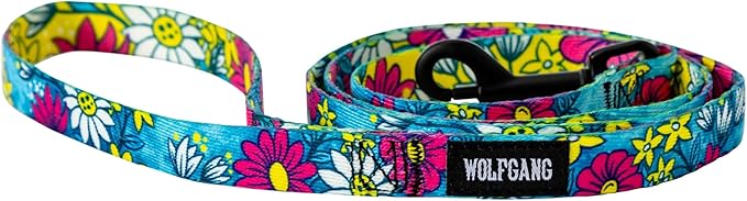 Wolfgang Heavy Duty Dog Leash, Pull-Tested for Walking & Training, LazyDaisy Print, Small