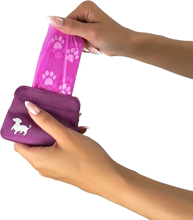 Extra Small Dog Treat Pouch – Slim Magnetic Pocket Dog Treat Bag for Walking & Training – Discreet Clip On Treat Pouch for Leash, Waistband or Pocket – Mess Free Storage (Pink)