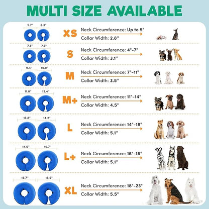 BENCMATE Inflatable Dog Cone Collar Alternative, Soft Dog Cone for Small Medium Large Dogs and Cats, Neck Recovery ECollar Donut Collar After Surgery (Medium, Purple)