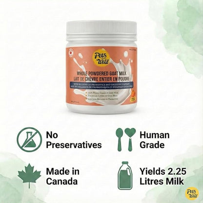 Pets Gone Wild | Goat Milk Powder with Pumpkin & Carrot | Non-GMO & Picky Eater Friendly | Nutrient-Dense Supplement for Daily Wellness & Hydration | 250 G