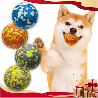 Mankoda Dog Balls, Indestructible Tennis Balls for Dogs, 2.5'' Durable Bouncy Dog Toys for Aggressive Chewers, Interactive Dog Toys for Fetch Game, Lightweight Floating Chew-Proof(4 Pack)