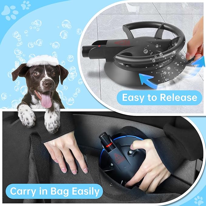 HLOGREE Heavy Duty Dog Bathing Suction Cup for Large Dog Within 110LBS, Pet Dog Cat Bath Holder Suction Cup Anchor for Grooming Bathtub Restraint, for Shower, Bathing, Blowing, Trimming - NO Leash