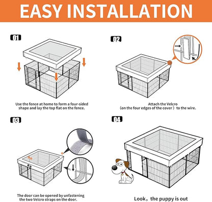 PJYuCien Rectangle Playpen Bottom Pad- Stabilize The Dog Play Pen, Fits 8 Panels 24" Width Metal Dog Playpen -24"x72" Assembly Size 600D Oxford Cloth Waterproof Playpen Bottom (Only Bottom Pad)