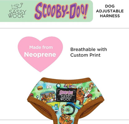 Sassy Woof Dog Adjustable Harness - Scooby-Doo™ - XL, Breathable Mesh, No Pull Design with Two D-Rings, Patented Design, Perfect for Extra Large Dogs - Officially Licensed