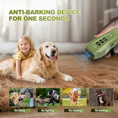 Dog bark Deterrent Device,Ultrasonic Anti Barking, Rechargeable Anti-Barking Device for Dogs Safe & Effective Portable Anti Barking Safe and Effective for Indoor and Outdoor use (Green)