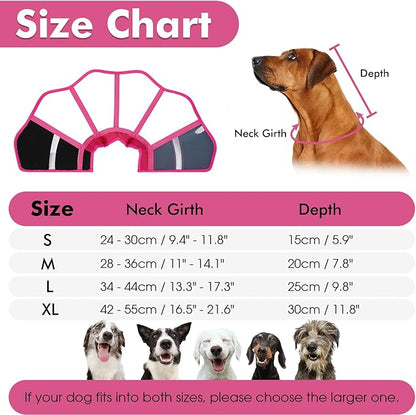 Allroaring Dog Collar After Surgery, Soft Cones for Large Dogs, Adjustable Dog Cone Collar Protective Pet Recovery Collars Cones to Stop Licking for Wound Healing Care Spay Neuter, Rosered L