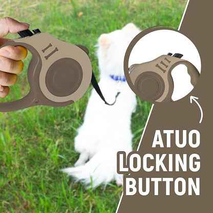 Retractable Dog Leash Automatic Telescopic Tractor Dog Tape, Pet Tape 10/16 FT Durable and Convenient, with Folding Bowl, Dispenser, Rubbish Bags, Suitable for Small and Medium Dogs