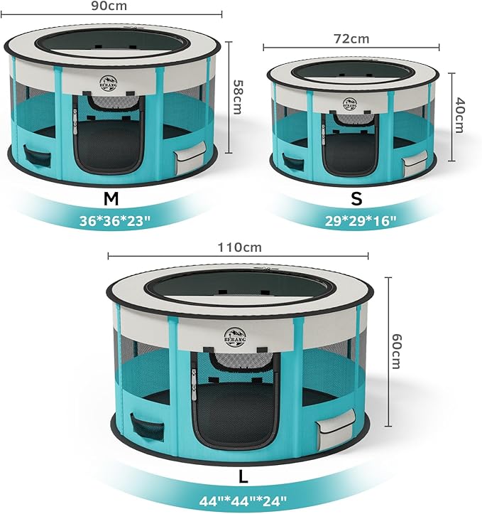 Playpen for Dogs, 44"*44"*24" Large Foldable Pet Play Pens Indoor Outdoor Exercise Pen with Carrying Case Food Bowl for Cat Puppy Rabbit