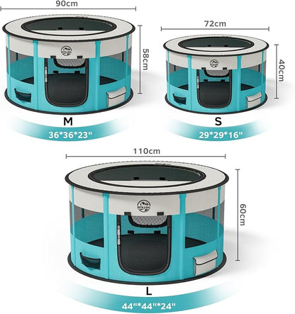 Playpen for Dogs, 44"*44"*24" Large Foldable Pet Play Pens Indoor Outdoor Exercise Pen with Carrying Case Food Bowl for Cat Puppy Rabbit