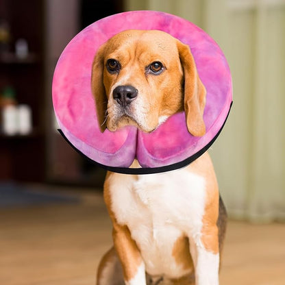 Dog Neck Collar Recovery E-Collar Alternative, Dog Donut Collar After Surgery for Dogs and Cats(Rose Purple, M+)