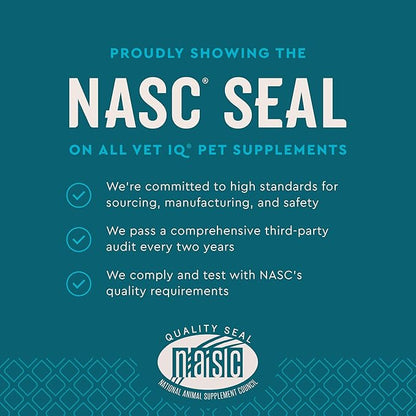 VetIQ Probiotic Supplement for Dogs, Dog Probiotics for Digestive Health, Nourishes Gut Bacteria and Supports Bowel Function, Hickory Smoke Flavor, Made in The USA, 180 Count