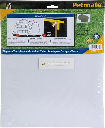 Petmate Indigo Vinyl Doghouse Door, Fits Petmate Medium Indigo Doghouse, White, Made in USA, 12.6" x 12.22"