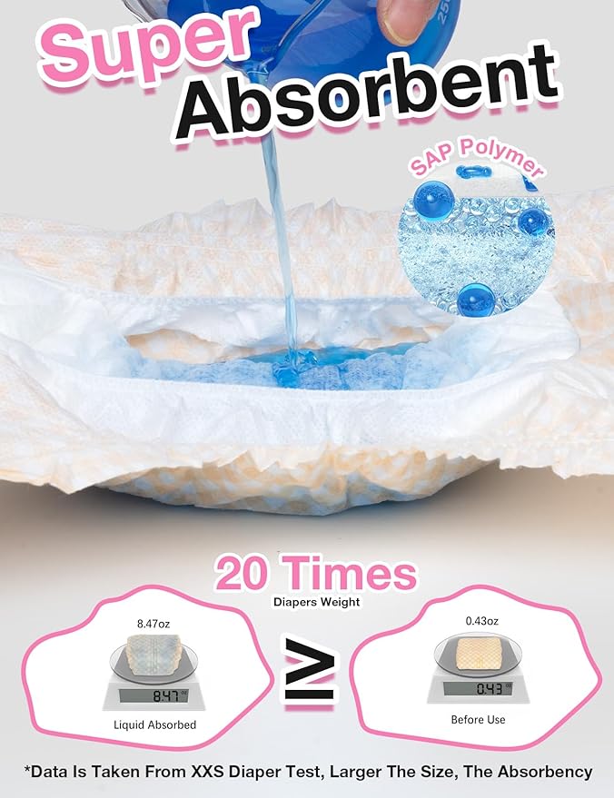 Dono Dog and Cat Diapers Female-40PCS, Disposable Female Dog Period Diapers for Heat with Wetness Indicator, Super Absorbent Doggie Puppy Female for Elderly Disabled Dogs Diaper