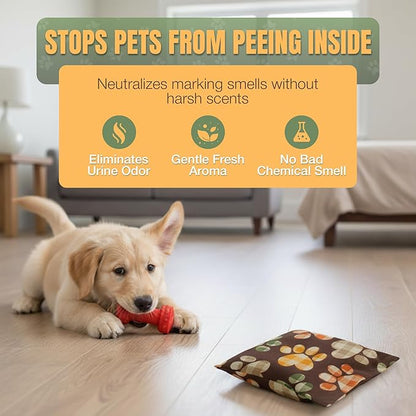 Dog Marking Prevention Product, Dog Pee Deterrent Indoor Dog & Puppy Potty Training Aids Long-Lasting Dog Pee Stopper Bag, Pet & Child Safe No Sprays, 6 Months Protection Brown Paws