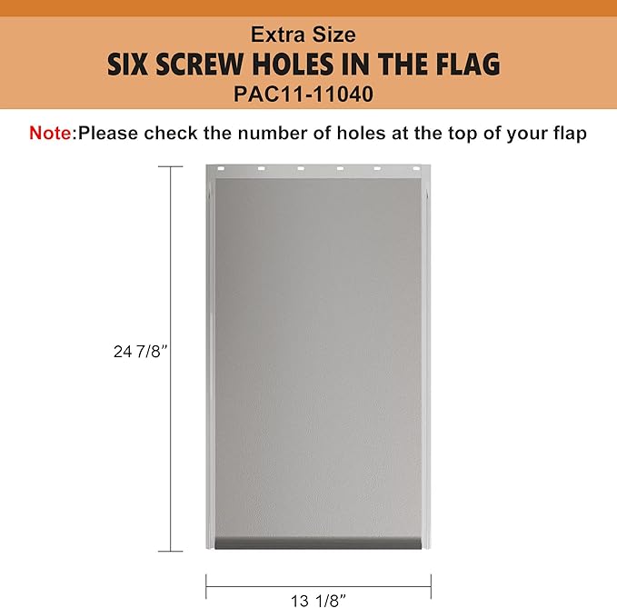 Extra Large Dog Door Replacement Flaps with Screws, Compatible with PetSafe Freedom Doggie Doors PAC 11-11040, Measures 13 1/8”x 24 7/8”, Flexible, Durable, BPA-Free, Weather Resistant Materials