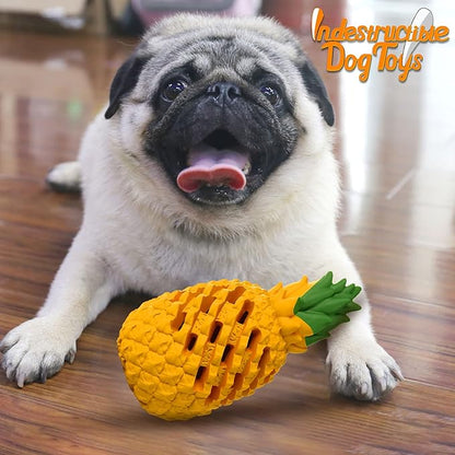M.C.works Dog Toy for Aggressive Chewers Large Breeds, Indestructible Pineapple Dog Toys, Tough Treat Dispensing Toys for Small Medium Large Dogs (Large)