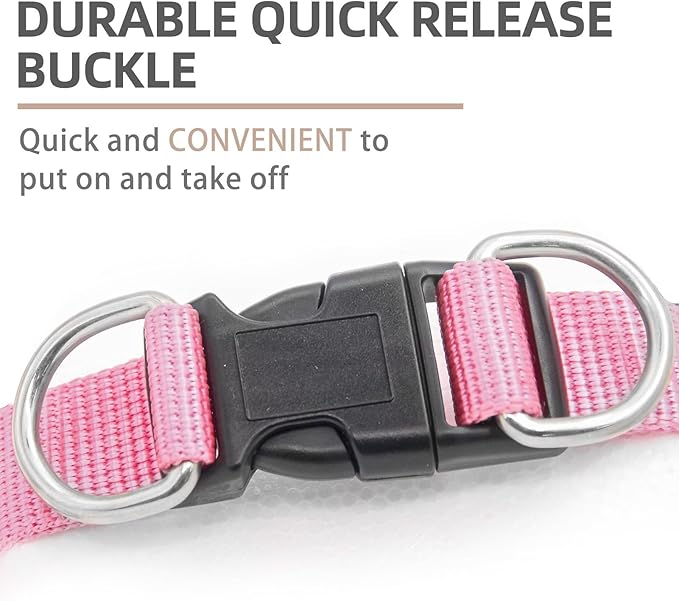 PUPTECK Soft Mesh Dog Harness and Leash Set Step-in Plaid Puppy Padded No Pull Vest Harness for XS Small Medium Sized Dogs Cats Outdoor Walking, Pink S