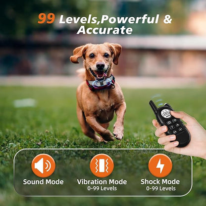 Tiniest Dog Shock Collar, Lightest Dog Training Collar with Remote for Small Dogs 5-30lbs & Medium Large Dogs/Puppies, Waterproof, Rechargeable, 1300ft Range (White Black Dot&Ultra Tiny)