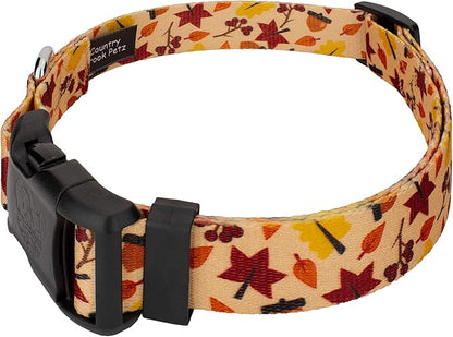 Country Brook Petz - Fall Foliage Everyday Dog Collar and Leash - Awesome Autumn Collection Featuring Designs You Will Fall for (5/8 Inch, Small)