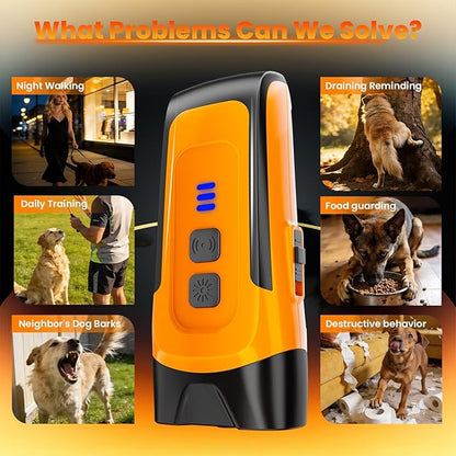 Dog Bark Deterrent Device 2X Anti Barking Device for Dogs, 4 Modes Stop Neighbors Dog Barks Control Indoor Outdoor Yard 50ft Range Compact Gentle Leader for Dogs Rechargeable Puppy Behavior Aids