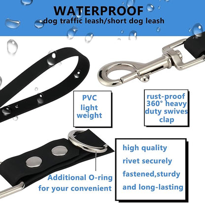 Short Dog Leash - 9 Inch Dogs Lead Grab Tab Heavy Duty Waterproof PVC Dog Training Traffic Leashes for Safety Control Behavior Correction Hiking Backup & All Breeds(Tea Green, 9'')