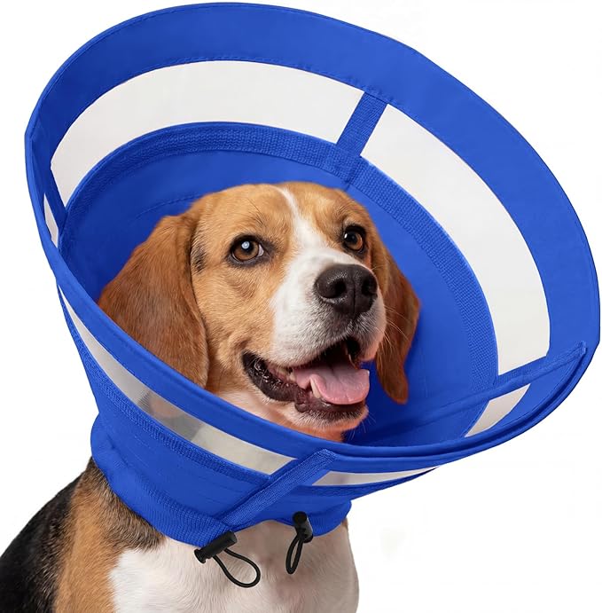 ASENKU Dog Cone Collar, Protective Recovery Dog Collar After Surgery, Comfy Adjustable Cone for Dogs to Stop Licking, Pet E-Collar for Small, Medium & Large Dogs(Blue, S)