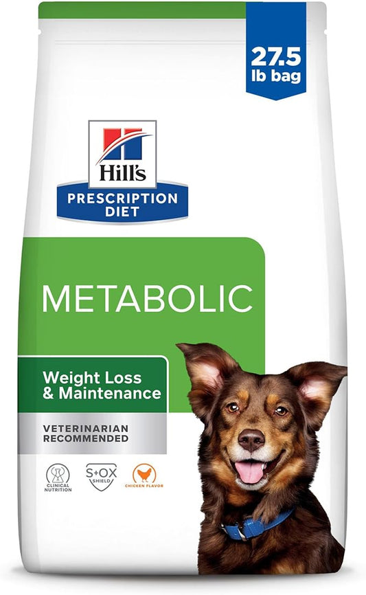Hill's Prescription Diet Metabolic Weight Management Dry Dog Food, Chicken, 27.5 lb. Bag