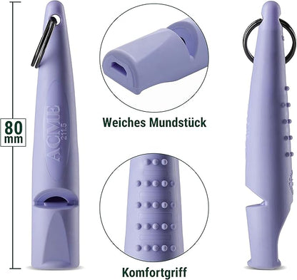 ACME Alpha 210.5 Professional Dog Training Whistle with Enhanced Ergonomic Grip. BPA-Free Plastic. 110 dBA. Standardized Frequency for Smaller Dogs. Weatherproof. Made in the UK (Violet Purple)