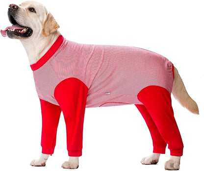 Yeapeeto Dog Onesie Surgery Recovery Suit for Large Medium Bodysuit Dogs Pajamas PJS Full Body for Shedding, Prevent Licking, Wound Protection, Cone Alternative (6XL, Red)