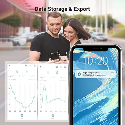 Smart Wi-Fi Temperature and Humidity Sensor, Inkbird Indoor White Hygrometer Thermometer Monitor with Alarms, Historical Graphs, 1 Year Data Cloud Storage, Ideal for Home Reptile Greenhouse