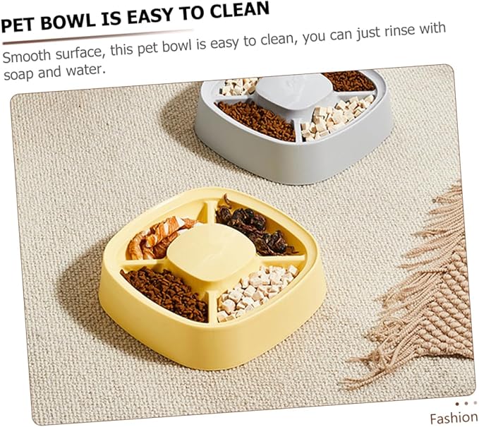 Cat Bowl and Dog Feeder Non- and Food Multi-Functional Pet Feeder for Small Dogs and Cats Easy to Material Divided Bowl