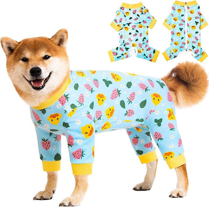 Dog Recovery Suit for Small Medium Large Dogs, Pet Onesie After Surgery Comfort Dog Bodysuit Anti Licking (Large, Blue)