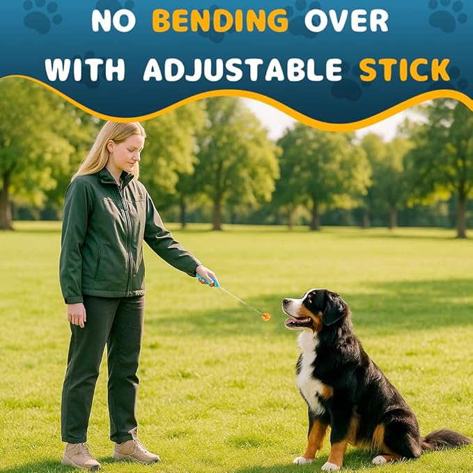 DuDuDog Dog Training Clicker for Training with Retractable Target Stick and Bright Ball, Clear Plastic Handle, Adjustable Length Trainer for Dogs, Puppies, Cats and Pets