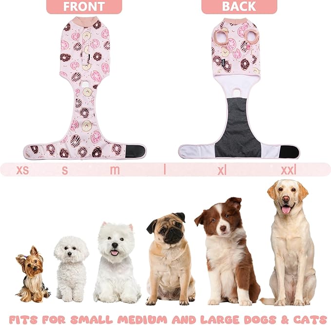 Dog Surgery Suit, Breathable Surgical Recovery Suit for Female Spay Male Neuter, Anti-Licking Surgical Recovery Suit for Abdominal Wounds Skin Disease, Pink, Large