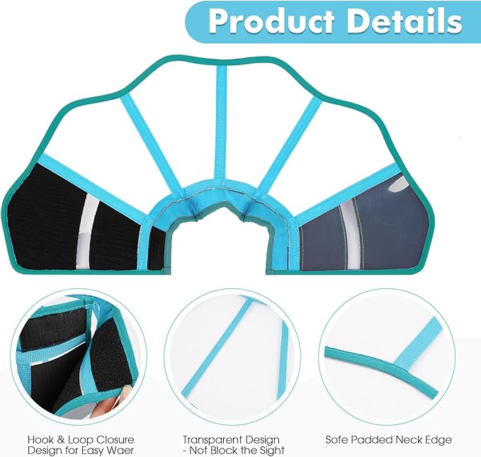 Allroaring Dog Cone, Adjustable Cones for Small Dogs, Soft Dog Cone Collar to Stop Licking, Comfy Pet Recovery Collars & Cones Alternative for After Surgery Wound Healing, Bluegreen S