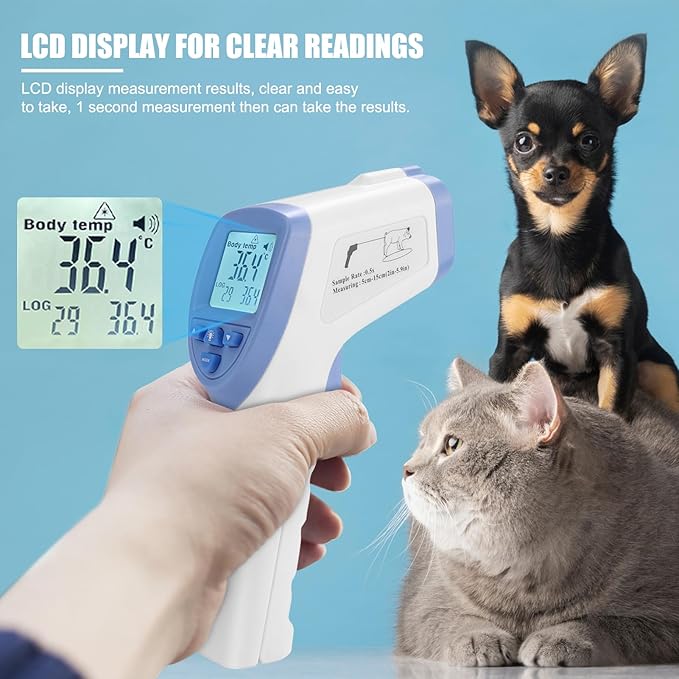 Veterinary Thermometer Fast Digital Veterinary Thermometer Non Contact Pet Thermometer for Pig Cattle Sheep Dog Horse (Without Battery)