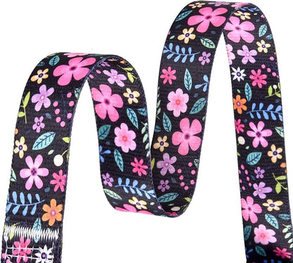Mihqy Dog Collar with Bohemia Floral Tribal Geometric Patterns - Soft Ethnic Style Collar Adjustable for Small Medium Large Dogs(Floral,L)