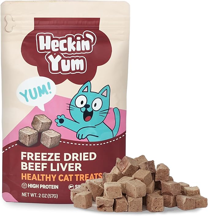 Freeze Dried Beef Liver Treats for Dogs & Cats, Organ Meat, Single Ingredient Food Toppers & Training Snacks, 2 oz